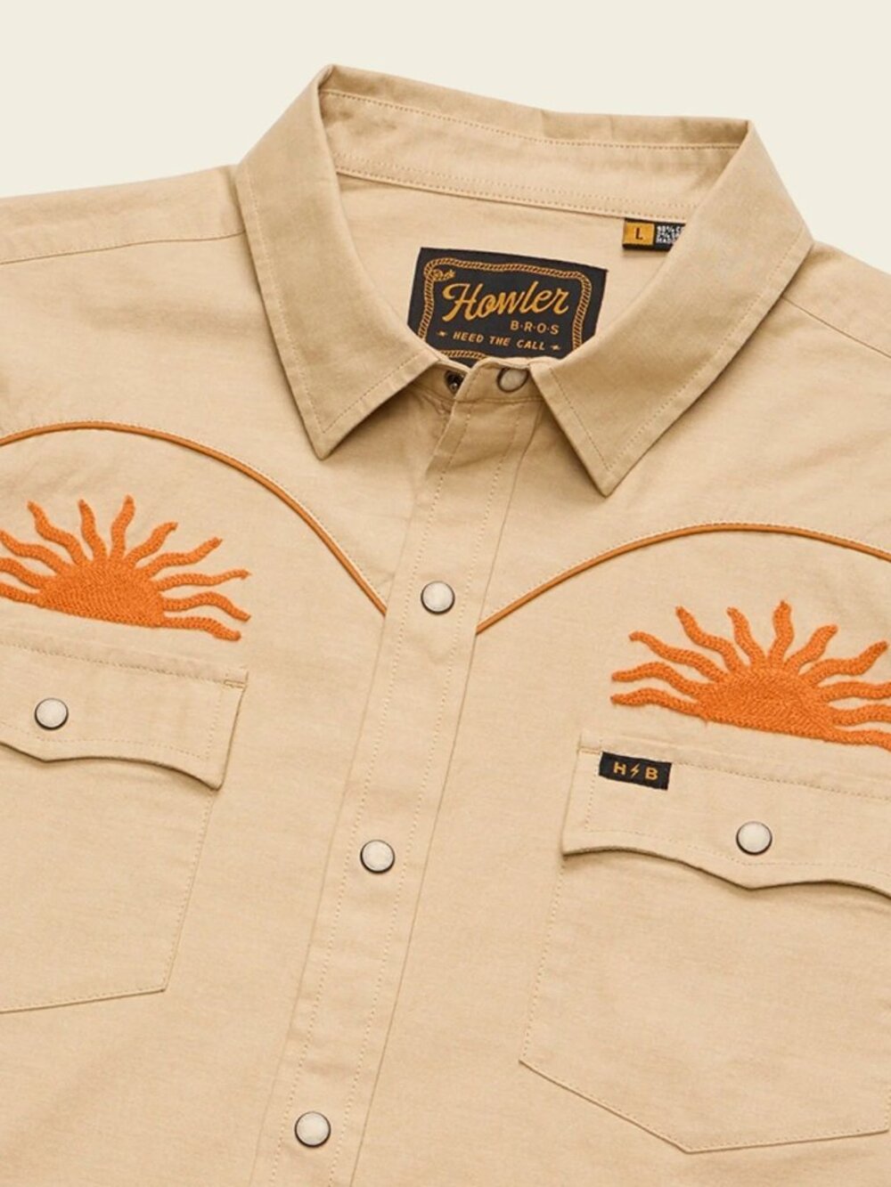 NWT Howler Bros Crosscut Deluxe Snapshirt - El Sol : Gold (L)